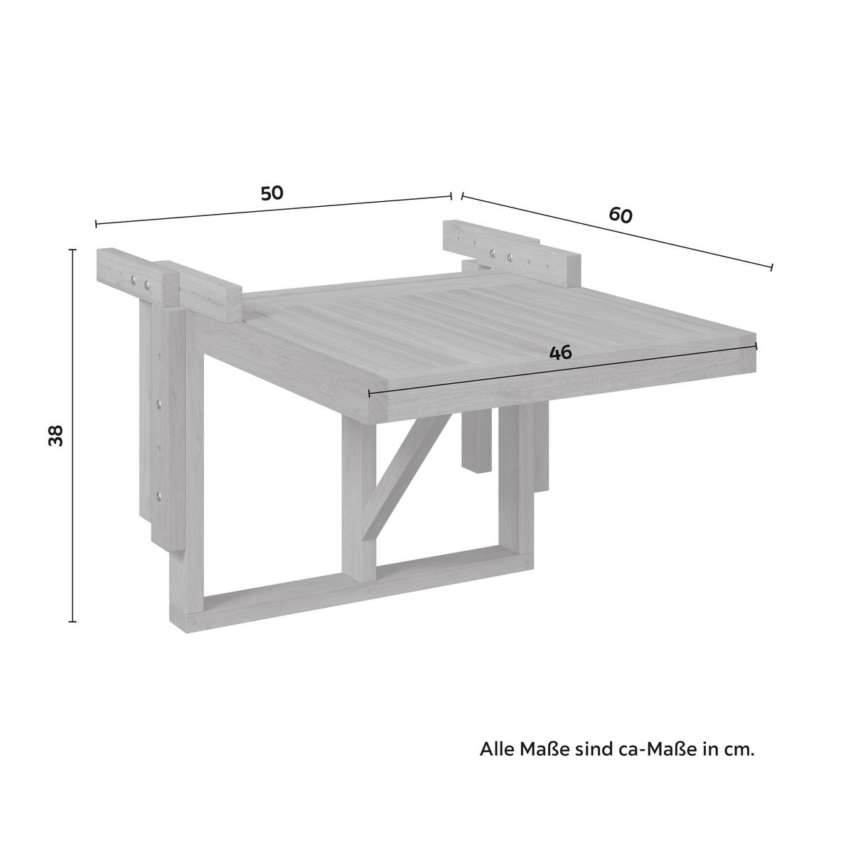 Balkonset Stella Weiß Akazie/Outdoorstoff - Weiß/Akaziefarben, MODERN, Holz/Textil (49,5/90/51cm) - Bessagi Garden