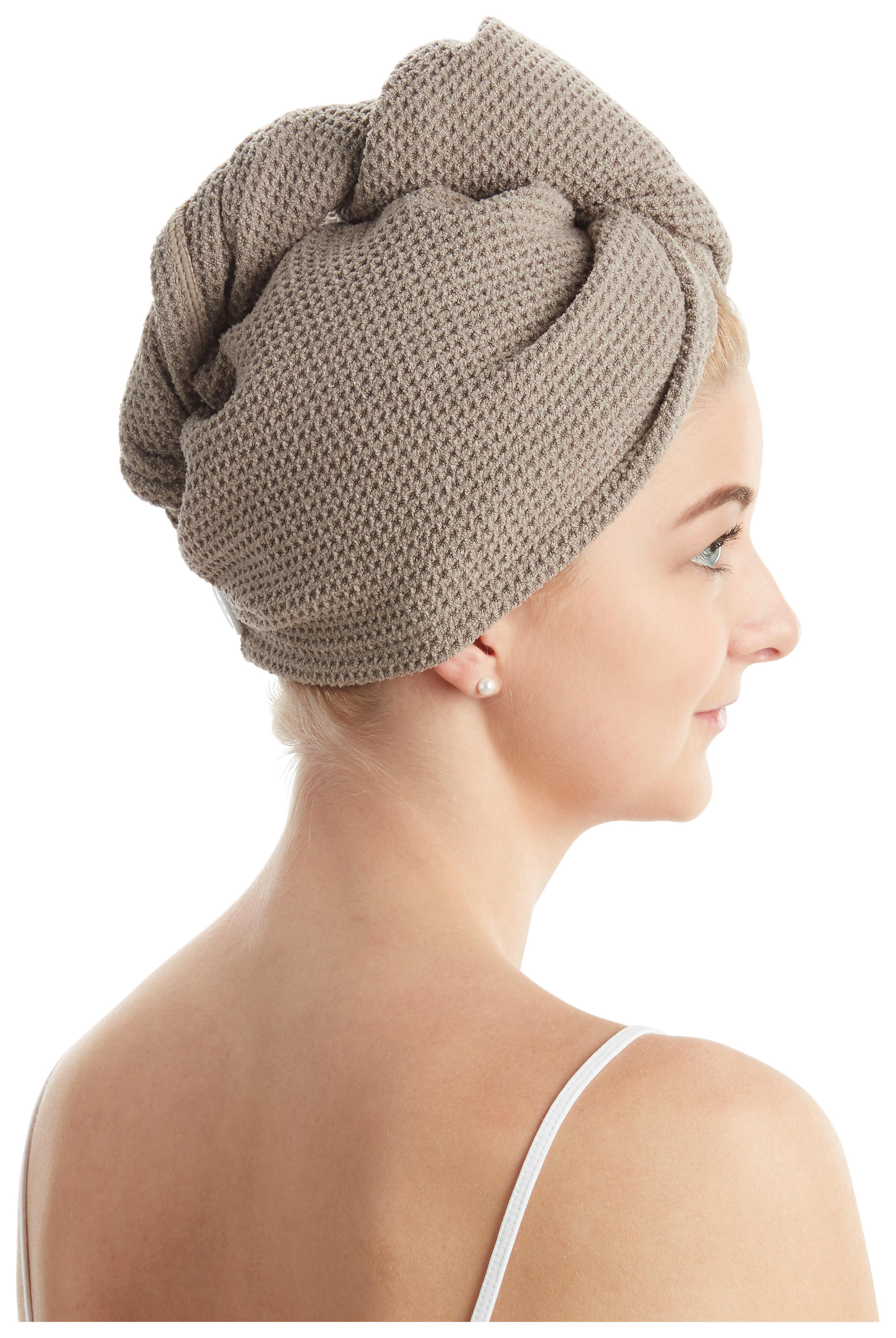 Turban sèche-cheveux Shanty in diversen Farben - Blau/Weiss, Textil (25/63cm) - Modern Living