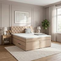 Boxspringbett Chester Terracotta Ca. 180x200cm - Terracotta/Schwarz, Holzwerkstoff/Kunststoff (180/200cm) - Mömax