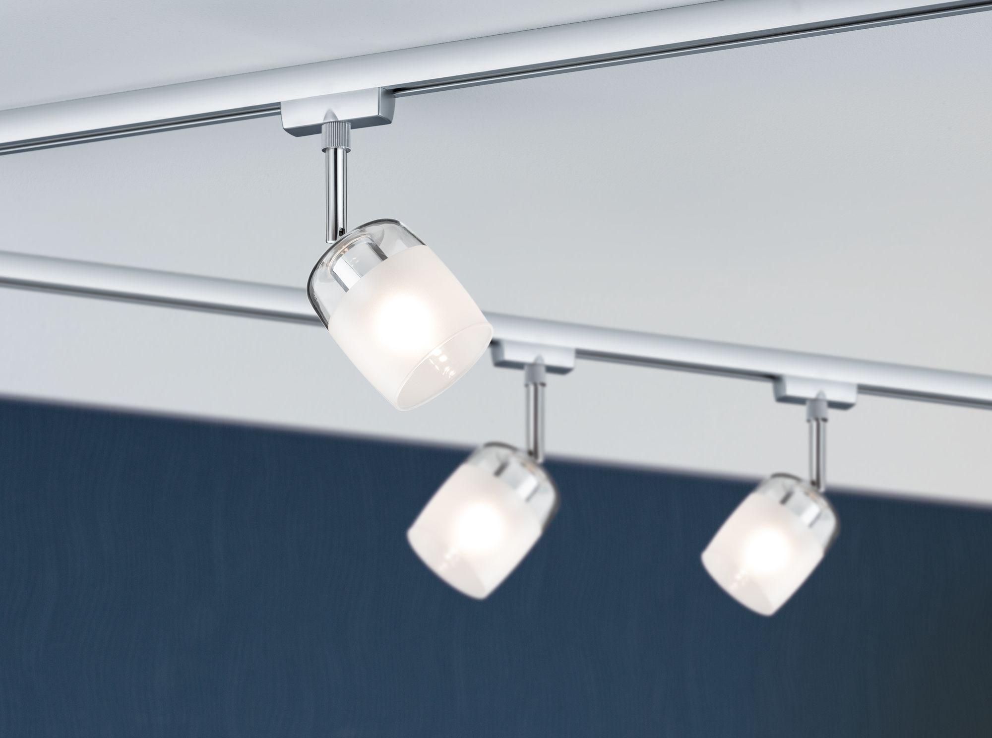 Schienensystem-Strahler Spot Blossom max. 10 Watt - Chromfarben/Klar, Design, Glas/Metall (7,4/12,8/11,5cm) - Paulmann