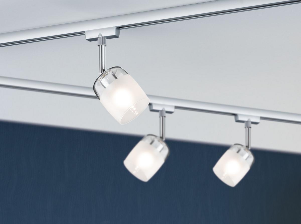 Schienensystem-Strahler Spot Blossom max. 10 Watt - Chromfarben/Klar, Design, Glas/Metall (7,4/12,8/11,5cm) - Paulmann