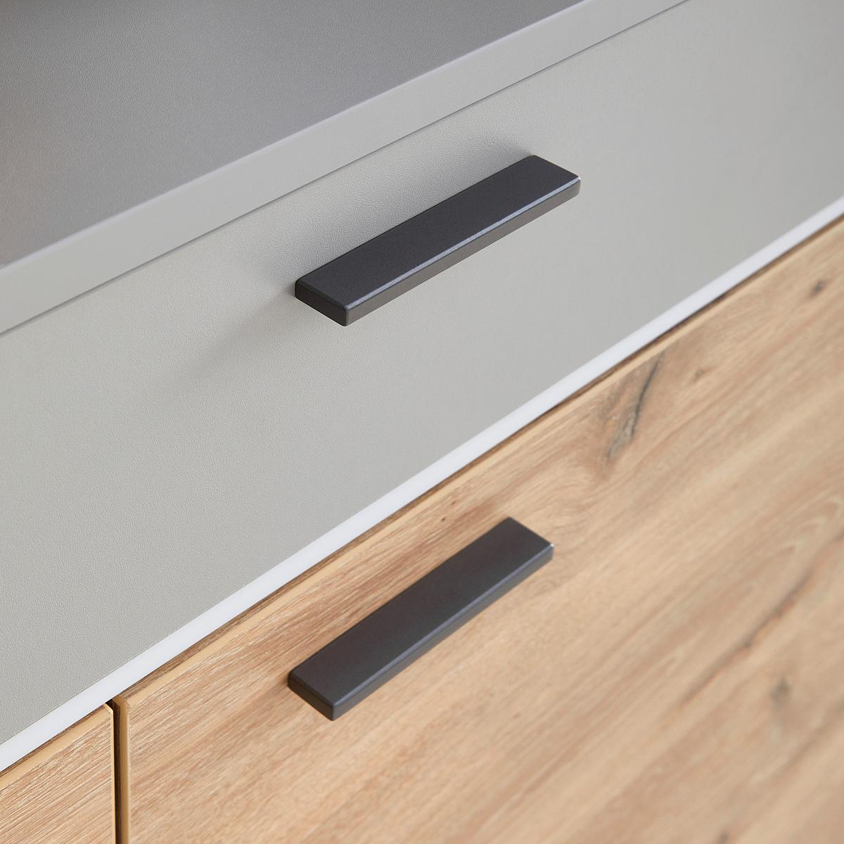 Schuhschrank Dynamic Grau/Eichefarben - Wildeiche/Hellgrau, Modern, Holzwerkstoff (80/92/37cm) - Mömax