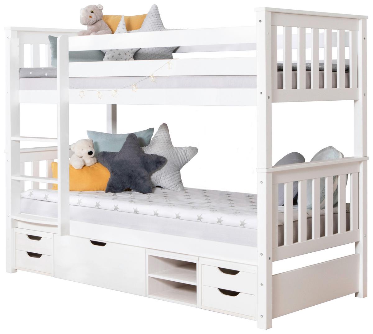 Etagenbett Holz Sammy ca. 90x200 cm Weiß - Weiß, MODERN, Holz (90/200cm) - MID.YOU