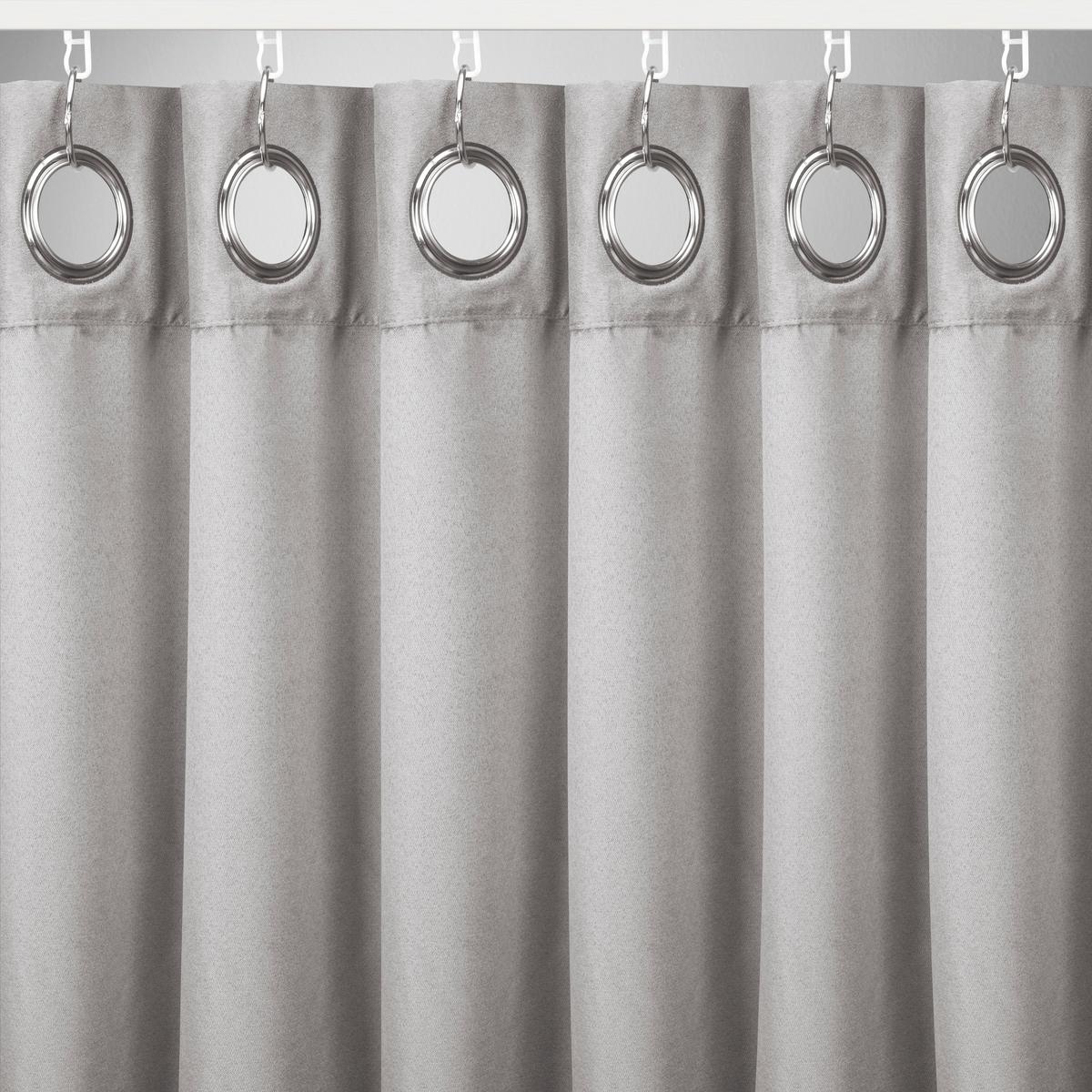 Ösenvorhang Velours in Grau ca. 140x245cm - Grau, KONVENTIONELL, Textil (140/245cm) - Modern Living