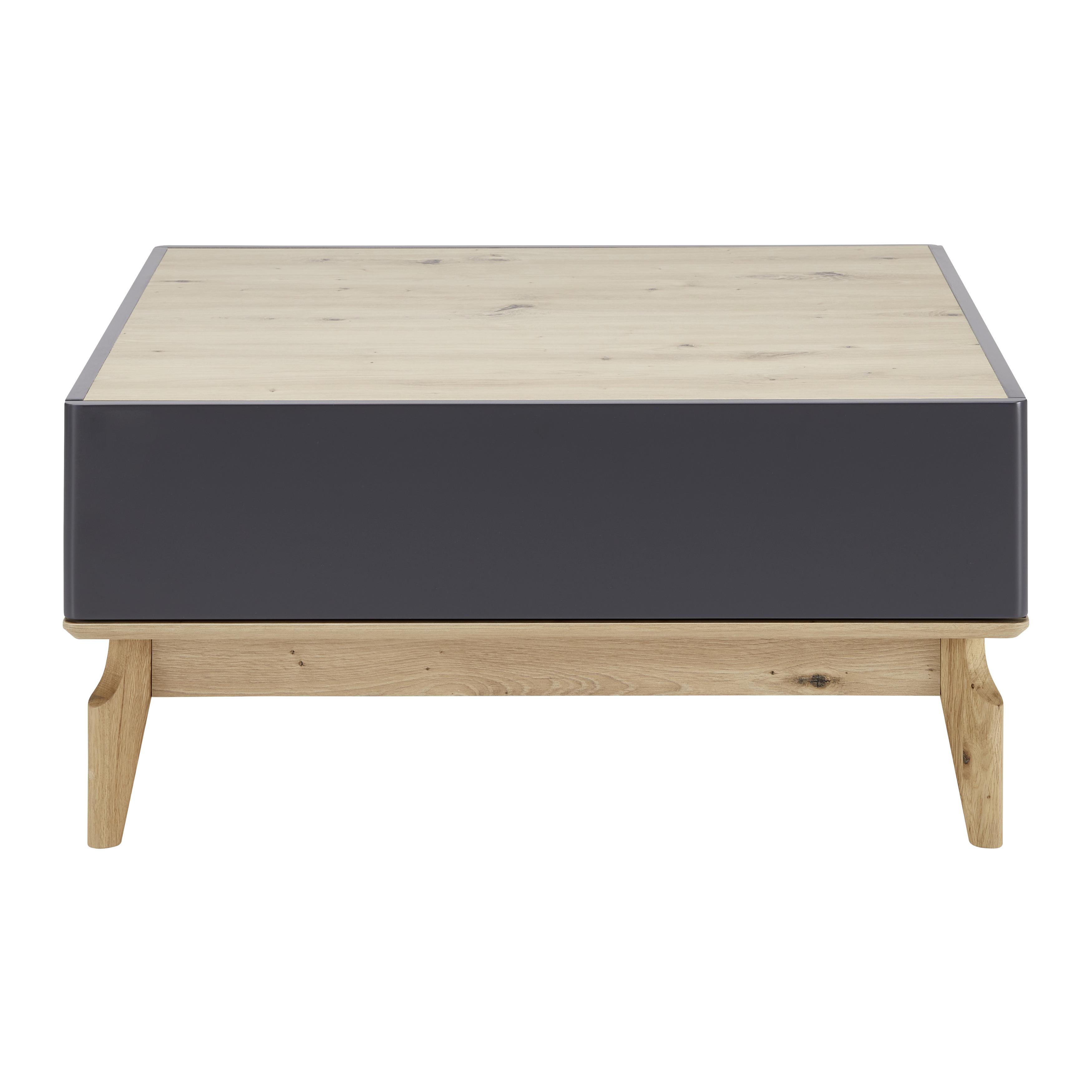 Klubska Miza Fosco - siva/hrast, Moderno, les (80/80/38cm) - Bessagi Home