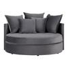 Sofa Elena Grau Samt - Schwarz/Grau, MODERN, Holz/Kunststoff (130/65/140cm) - Bessagi Home