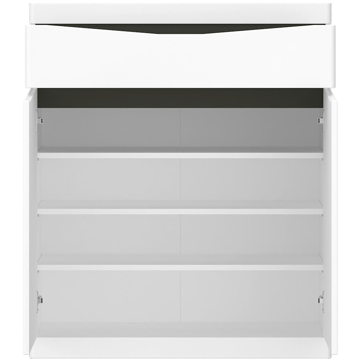 Dulap pentru pantofi TURINO NEO - alb/gri închis, Modern, material pe bază de lemn (86/101,6/40cm) - Modern Living