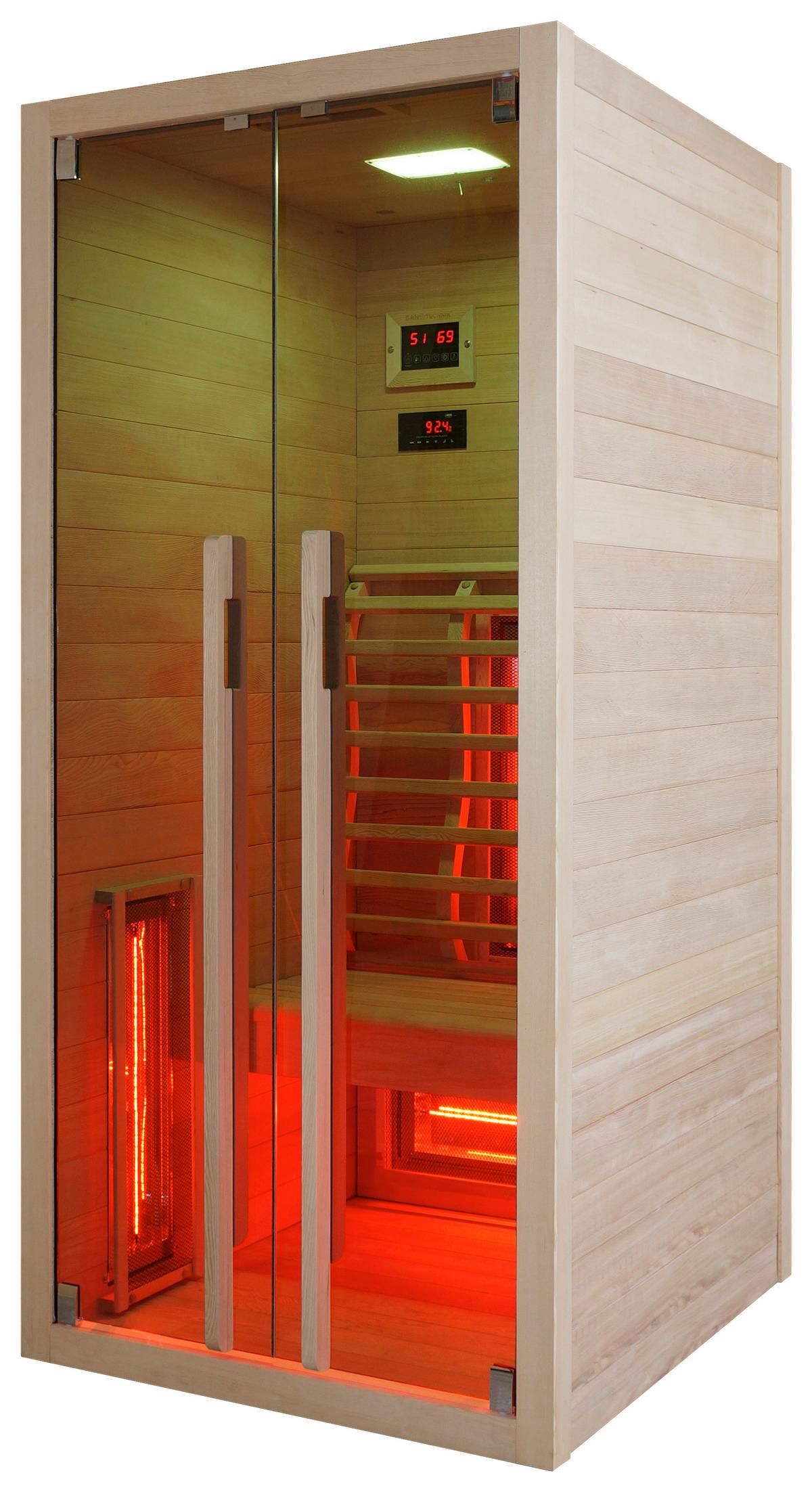Infrarotkabine Ruby ca. 90,5x195x100cm - Naturfarben, Basics, Holz (90,5/195/100cm) - Sanotechnik