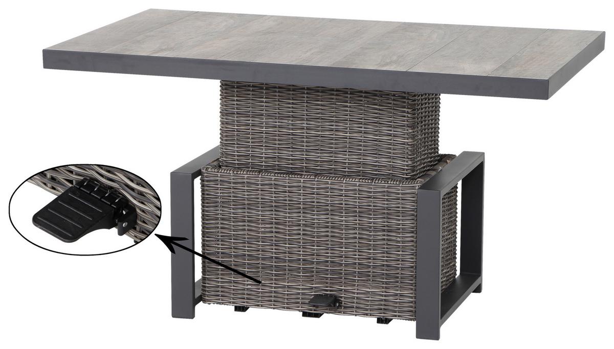 Loungegarnitur Corido 4-tlg. Grau - Grau, Basics, Keramik/Kunststoff (219/88/219cm) - Siena Garden
