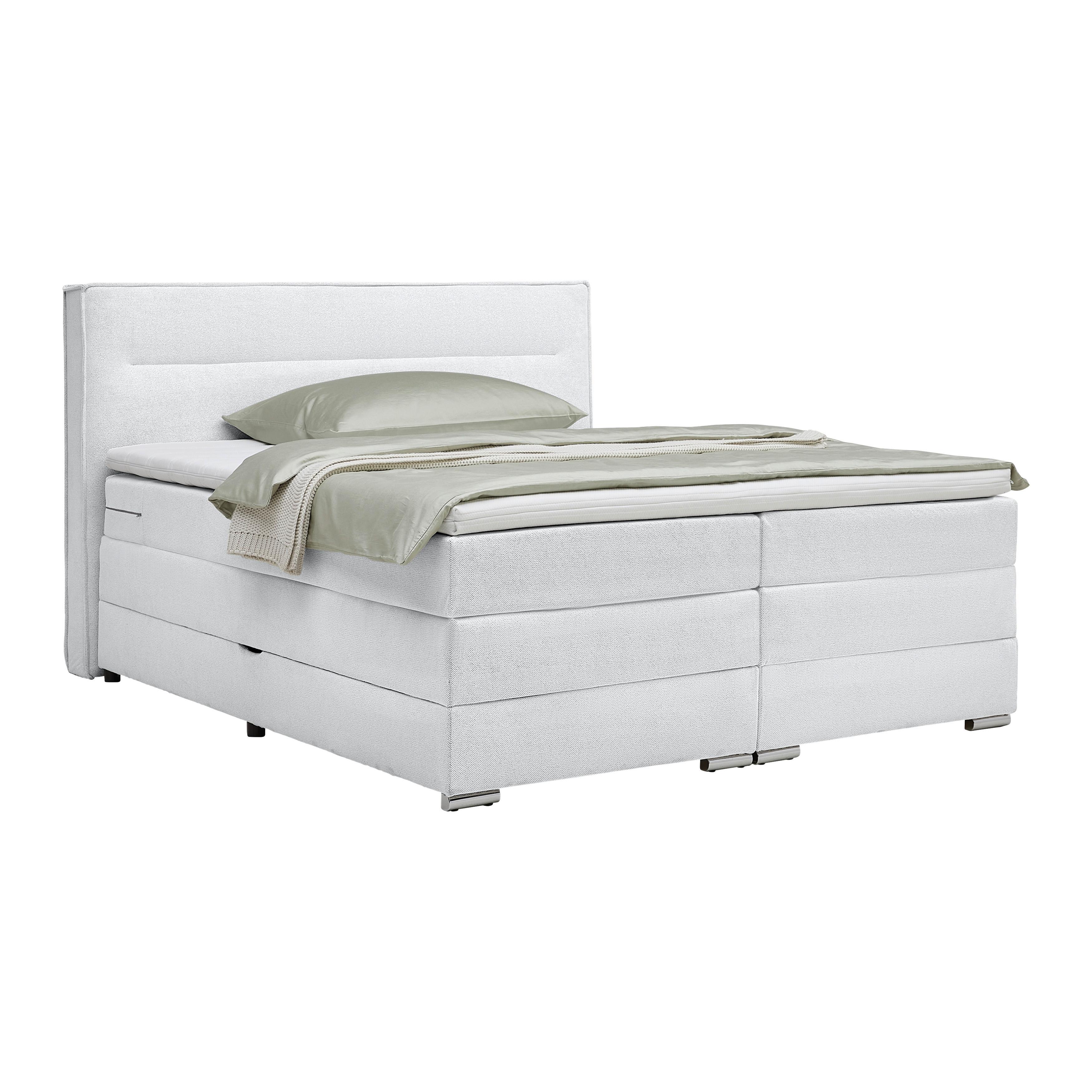 Boxpsringbett Papilon Silberfarben ca. 180x200cm - Silberfarben/Zinkfarben, Konventionell, Holz/Holzwerkstoff (180/200cm) - Premium Living