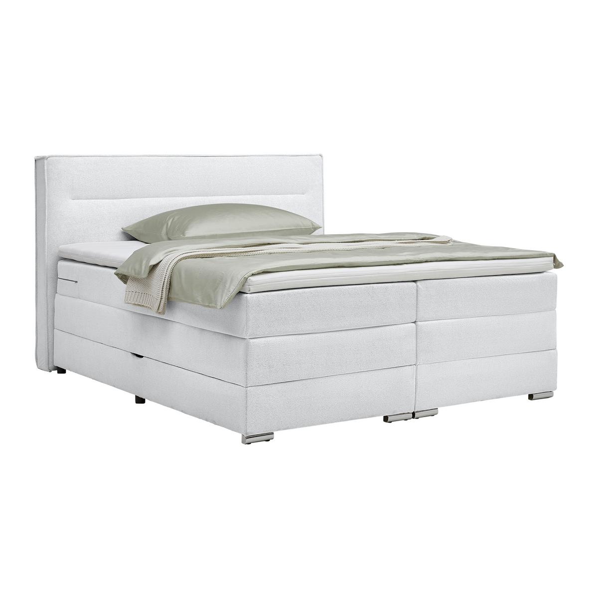 Boxpsringbett Papilon Silberfarben ca. 180x200cm - Silberfarben/Zinkfarben, Konventionell, Holz/Holzwerkstoff (180/200cm) - Premium Living