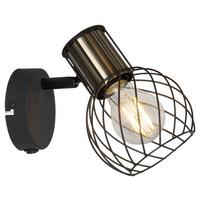 Strahler Argusto Goldfarben max. 40 Watt - Goldfarben/Schwarz, Trend, Metall (12/16/16,5cm) - Globo
