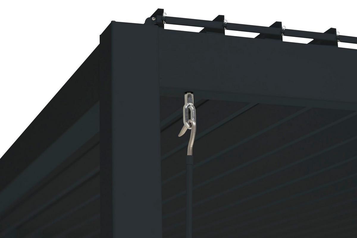 Pavillon Basic Anthrazit B/H ca. 360x240-250 cm - Anthrazit, Basics, Metall (360/240/300cm) - Gardenson