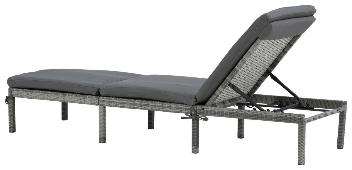 Gartenliege Bilbao ca. 59x84x198 cm Grau - Grau, KONVENTIONELL, Kunststoff/Textil (59/84/198cm) - Gardenson