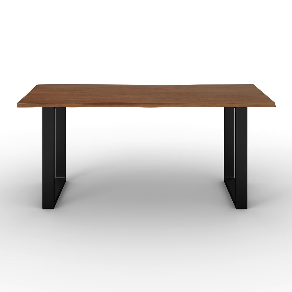 Esstisch Dale in Holz Akazie massiv/furniert ca. 180x90 cm - Walnussfarben/Schwarz, MODERN, Holz/Metall (180/90/76cm) - Bessagi Home