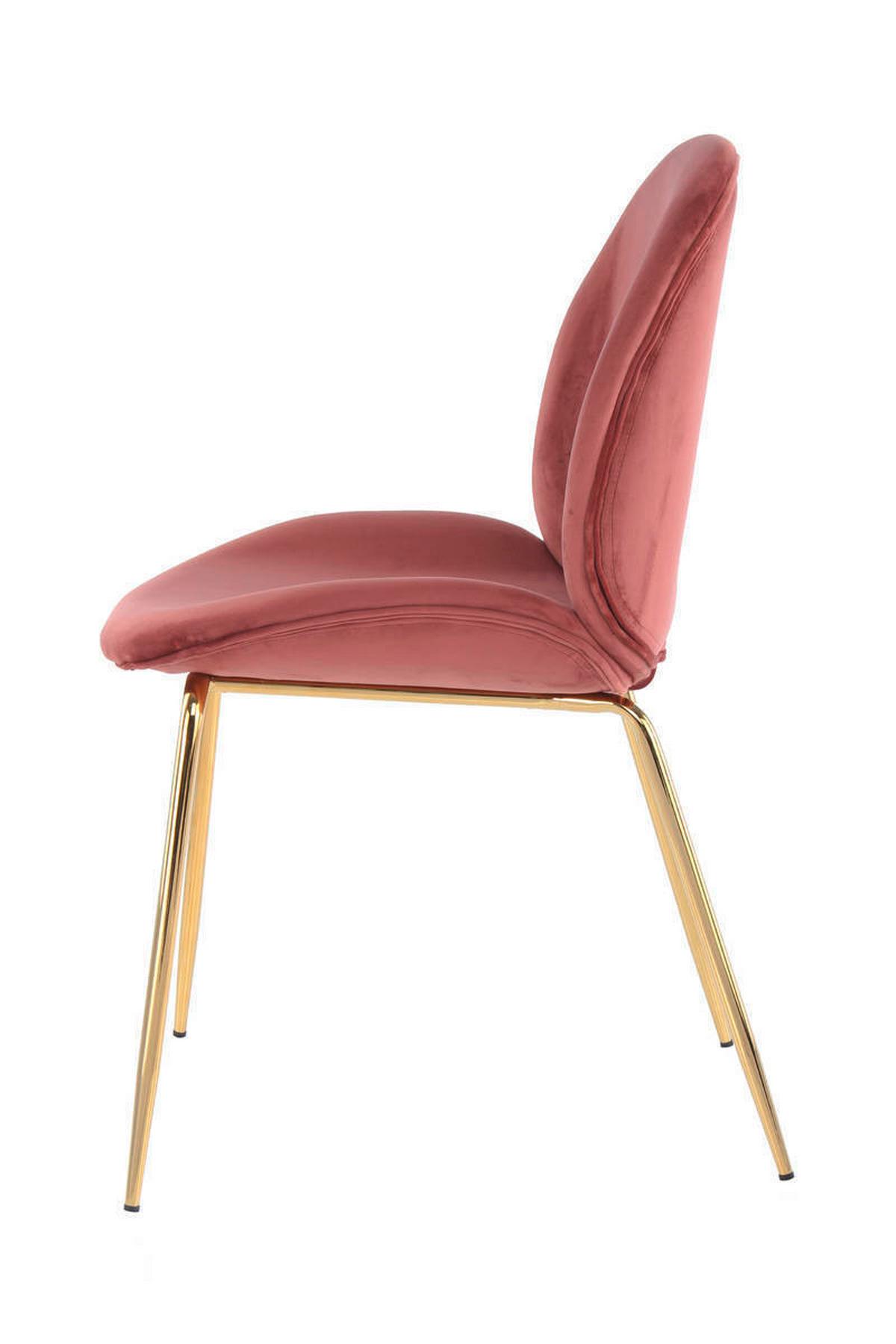 Szék Szett Lkcqv - fáradt rózsaszín/sárgarézszínű, Modern, műanyag/fém (47/90/59cm) - Kayoom