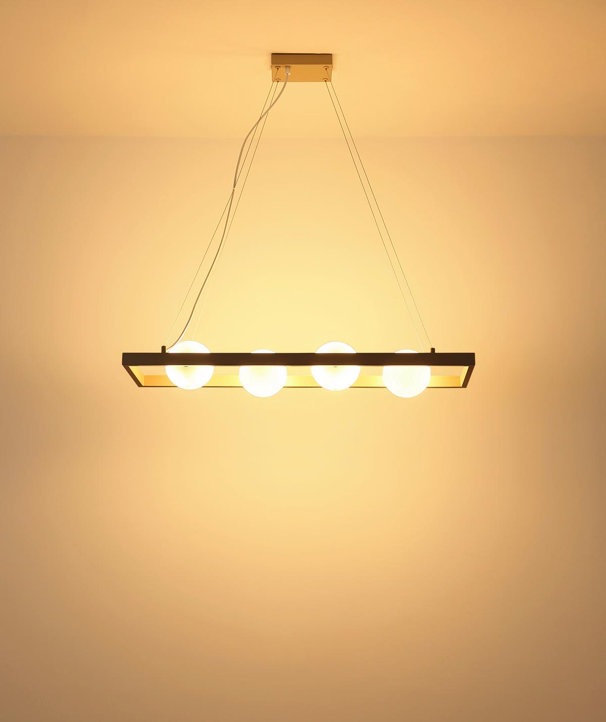 Viseća Svjetiljka Nanda - bijela/boje pijeska, Design, staklo/metal (84/24/150cm) - Globo