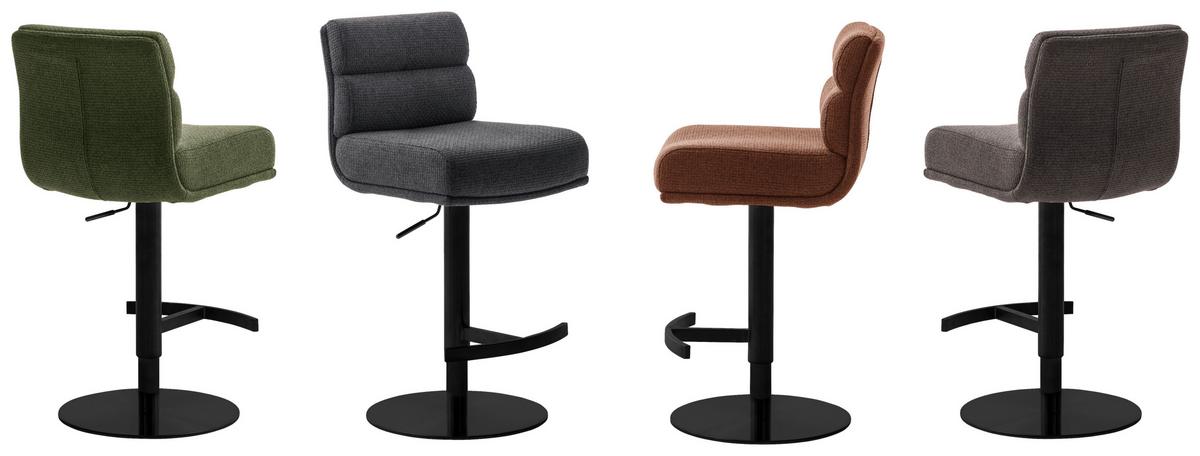 STOŁEK BAROWY LEXINGTON - czarny/cappuccino, Design, metal/tkanina (43/84/52cm) - Dieter Knoll