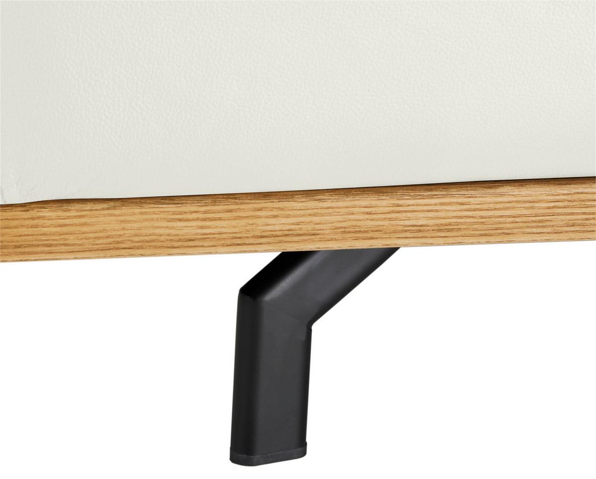 Wohnlandschaft Carmen rechts Weiß - Schwarz/Weiß, MODERN, Leder/Holz (292/72/226cm) - Premium Living