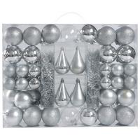 Christbaumkugel-Set Joy Silberfarben - Silberfarben, Kunststoff (1/1/1cm) - Modern Living