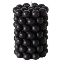 Stumpenkerze Pearls II in Schwarz - Schwarz, Modern (7/10cm) - Modern Living
