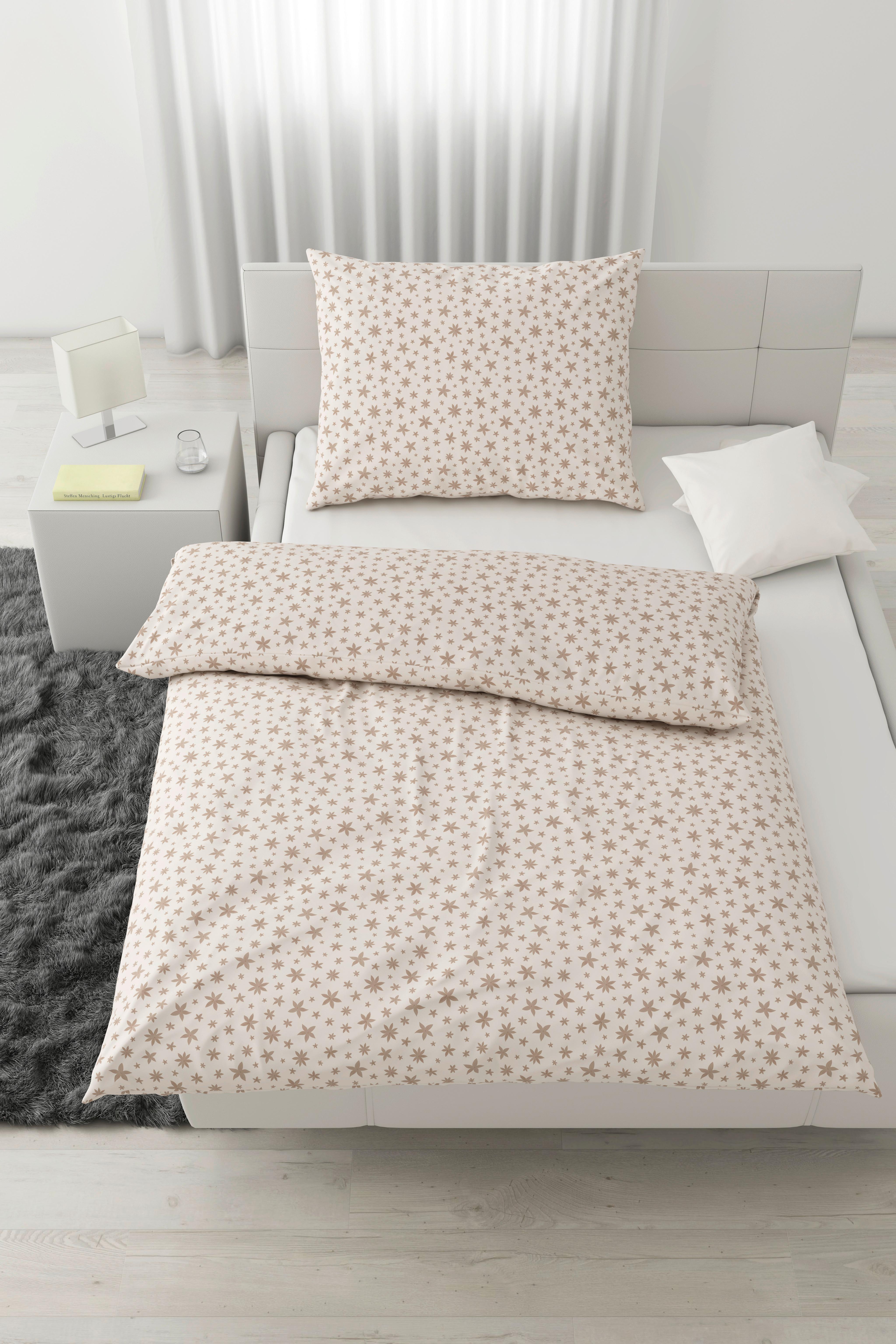 Ágyneműhuzat-garnitúra Anise - bézs/fehér, textil (140/200cm) - Modern Living