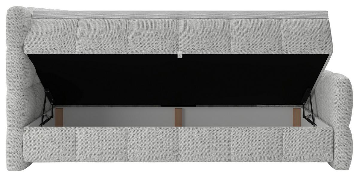 Boxspring Krevet Brisbane - sivo-bijela/crna, Trend, drvni materijal/drvo (140/200cm) - Premium Living