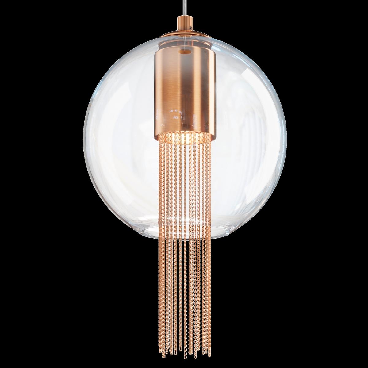 PENDELLEUCHTE FLUSSO - Transparent/Bronzefarben, Trend, Glas/Metall (20/37cm) - MAYTONI