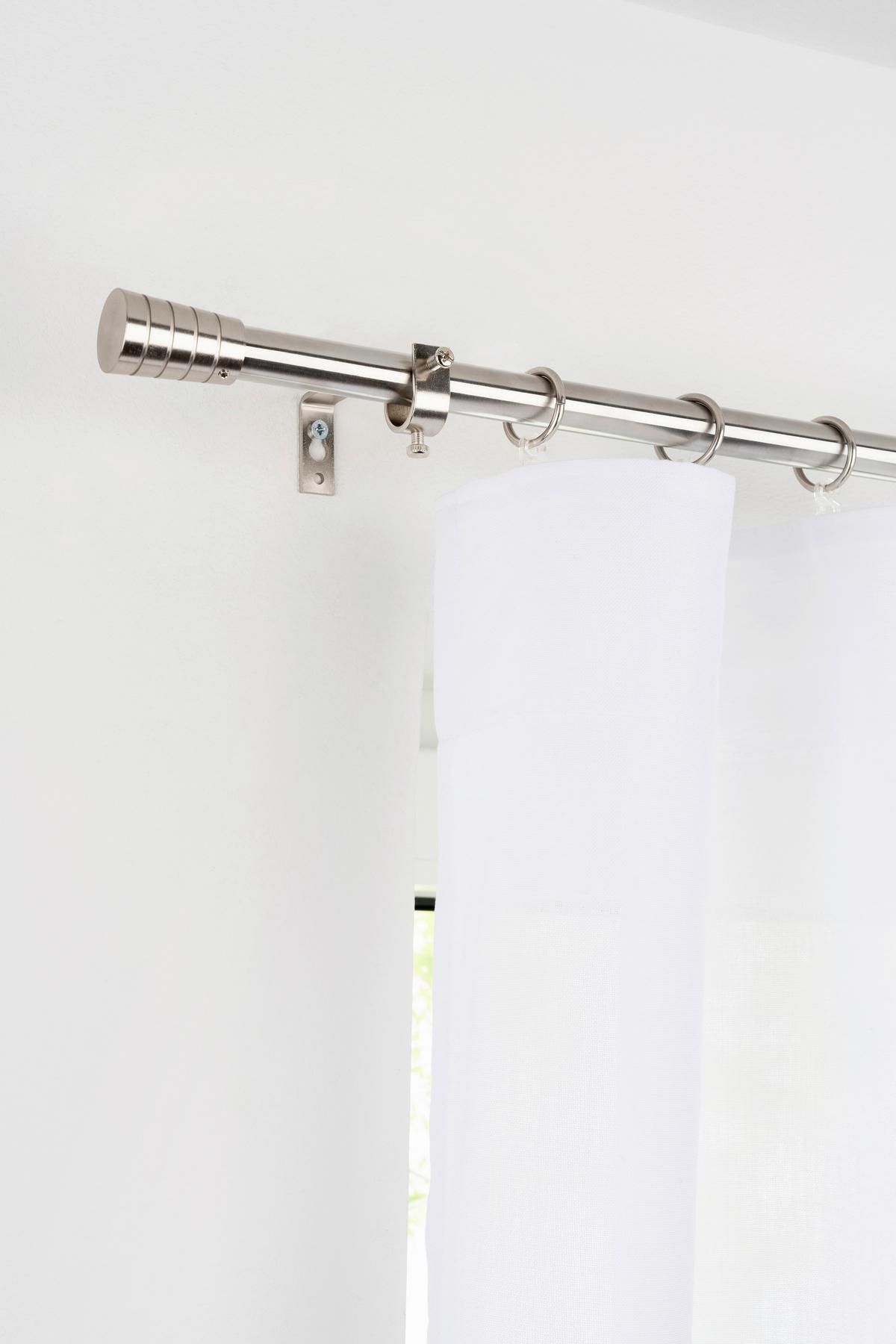 Rundstangengarnitur Cap ca. 130-240cm - Chromfarben, Kunststoff/Metall (130-240cm) - Modern Living