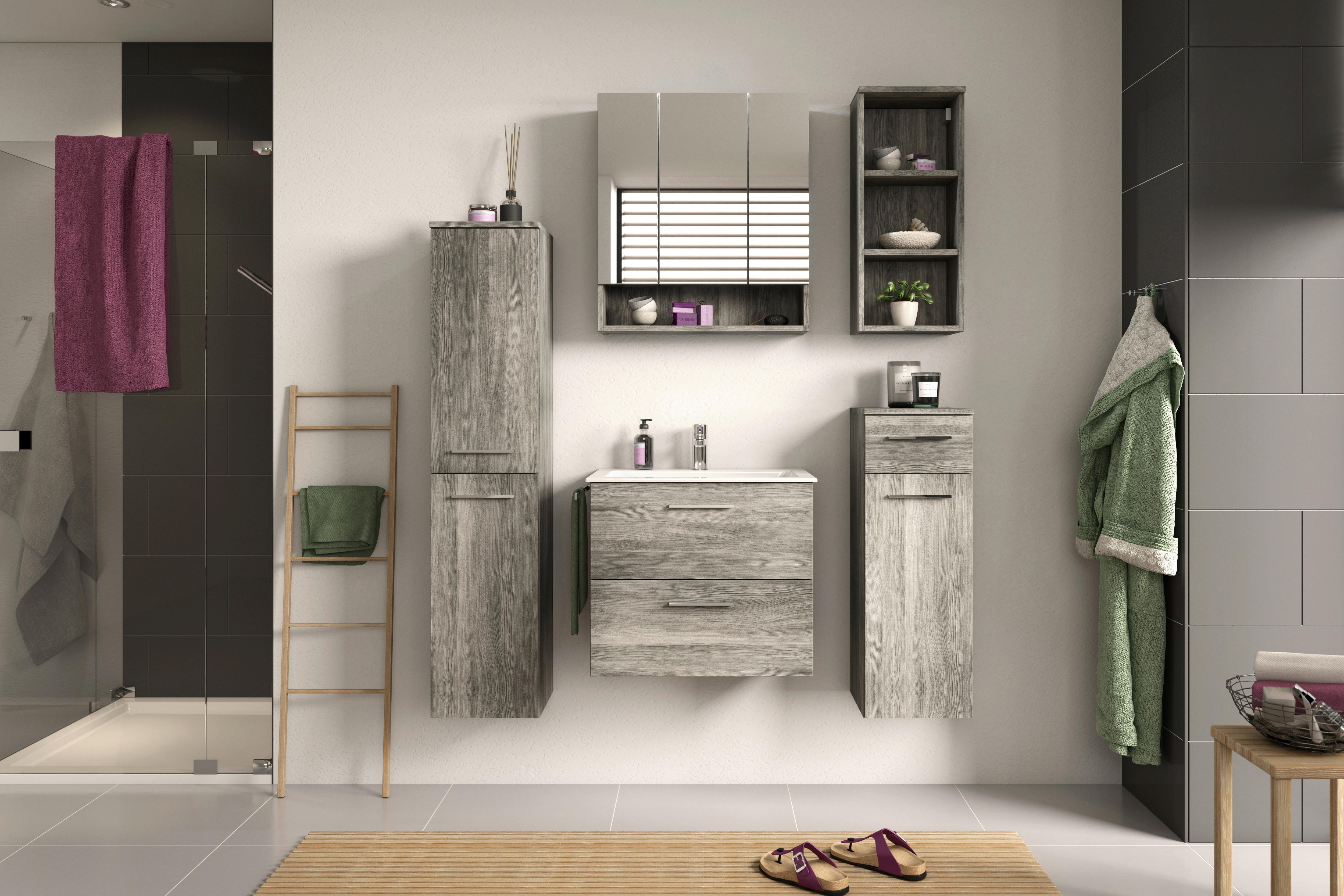 Unterschrank York ca. 30x85x31 cm Rauchsilber - MODERN, Holzwerkstoff/Kunststoff (30/85/31cm) - MID.YOU
