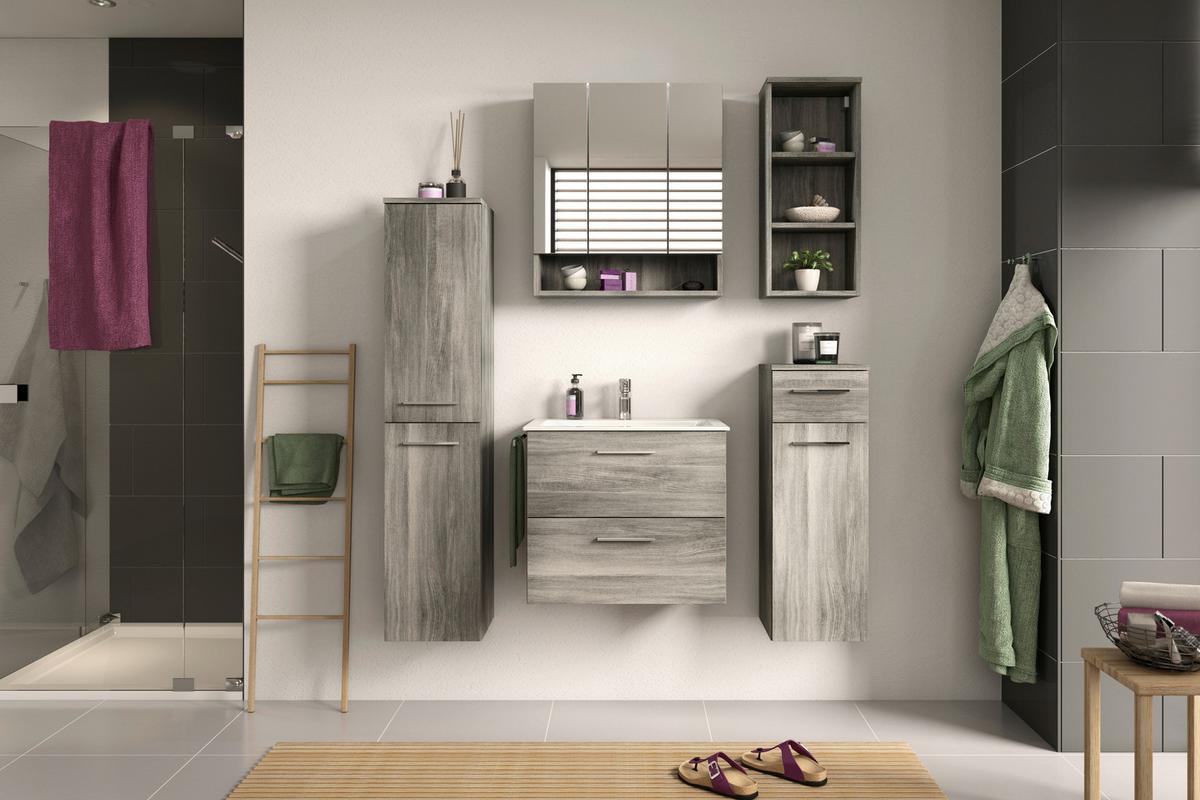 Unterschrank York ca. 30x85x31 cm Rauchsilber - MODERN, Holzwerkstoff/Kunststoff (30/85/31cm) - MID.YOU