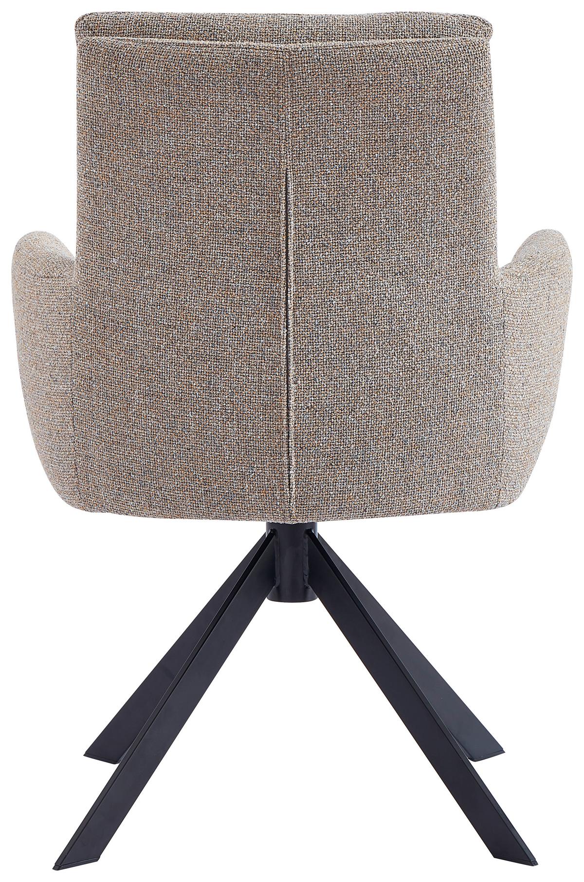 KRZESŁO Z PODŁOKIETNIKAMI MOLLY -EXKLUSIV- - czarny/szary, Design, metal/tkanina (60,5/88/67cm) - Novel