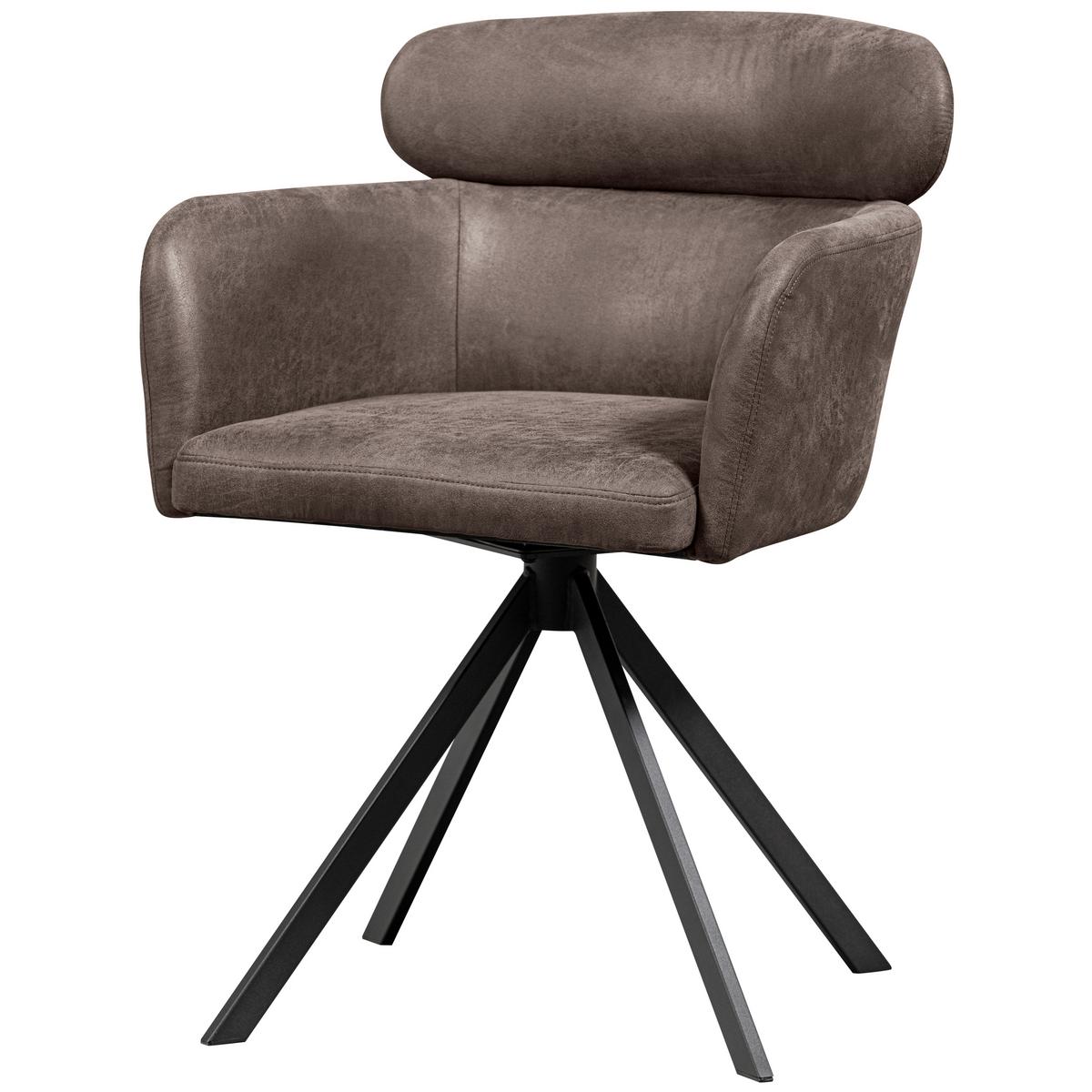 Armlehnstuhl-Set Fenne Grau/Schwarz B: 58cm - Schwarz/Grau, MODERN, Textil/Metall (58/80/60cm) - Livetastic