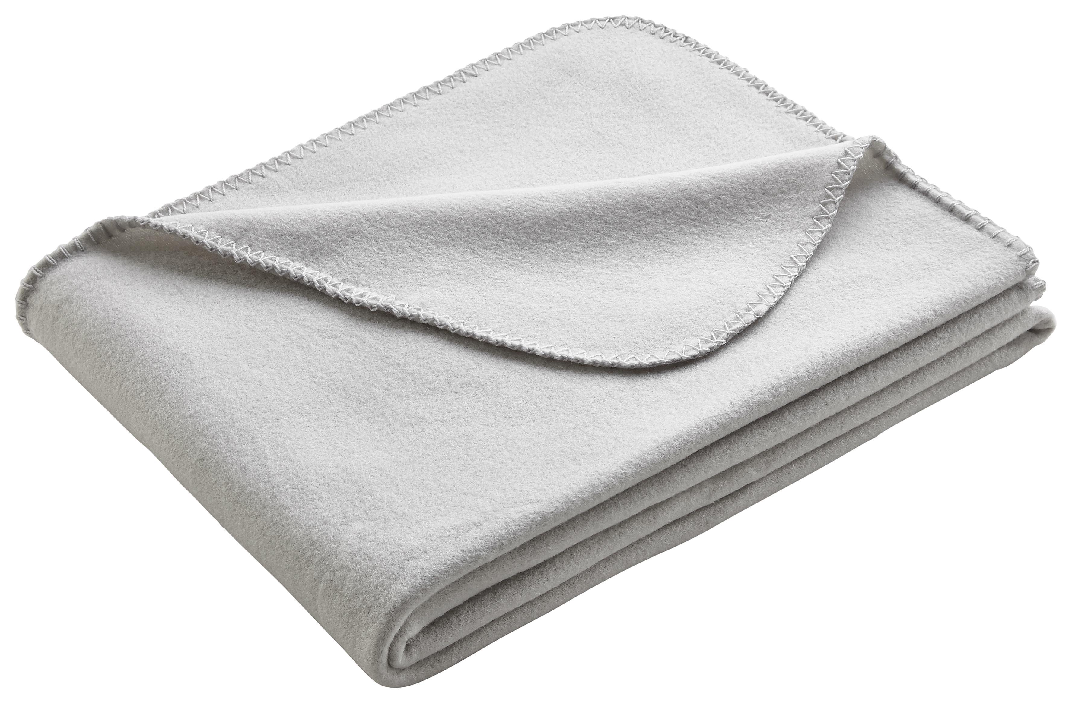 Fleecedecke in Hellgrau ca.130x170 cm 'Anni' - Hellgrau, MODERN, Textil (130/170cm) - Bessagi Home