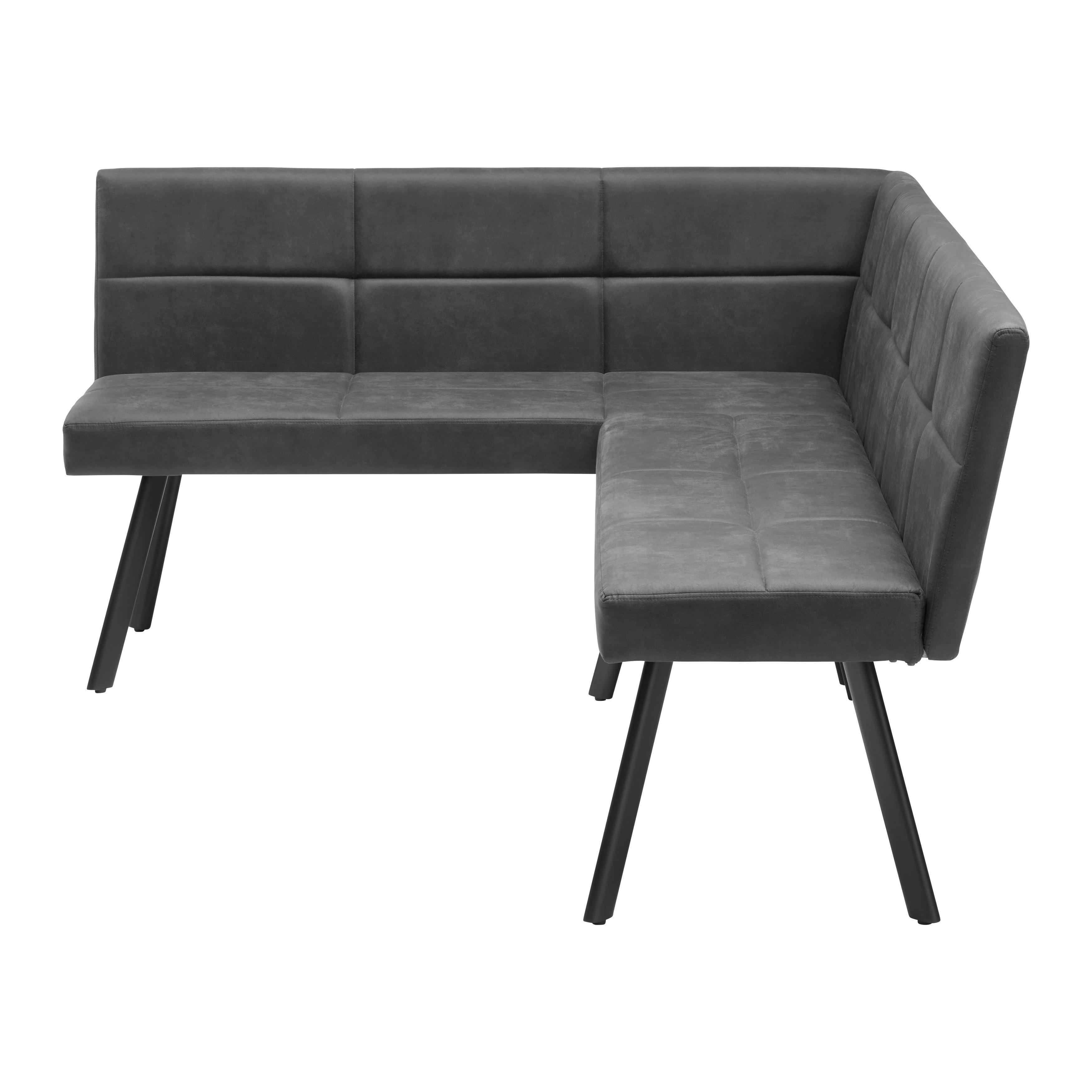 Eckbank Cooper Grau - Schwarz/Grau, MODERN, Textil/Metall (150/85/190cm) - Mömax