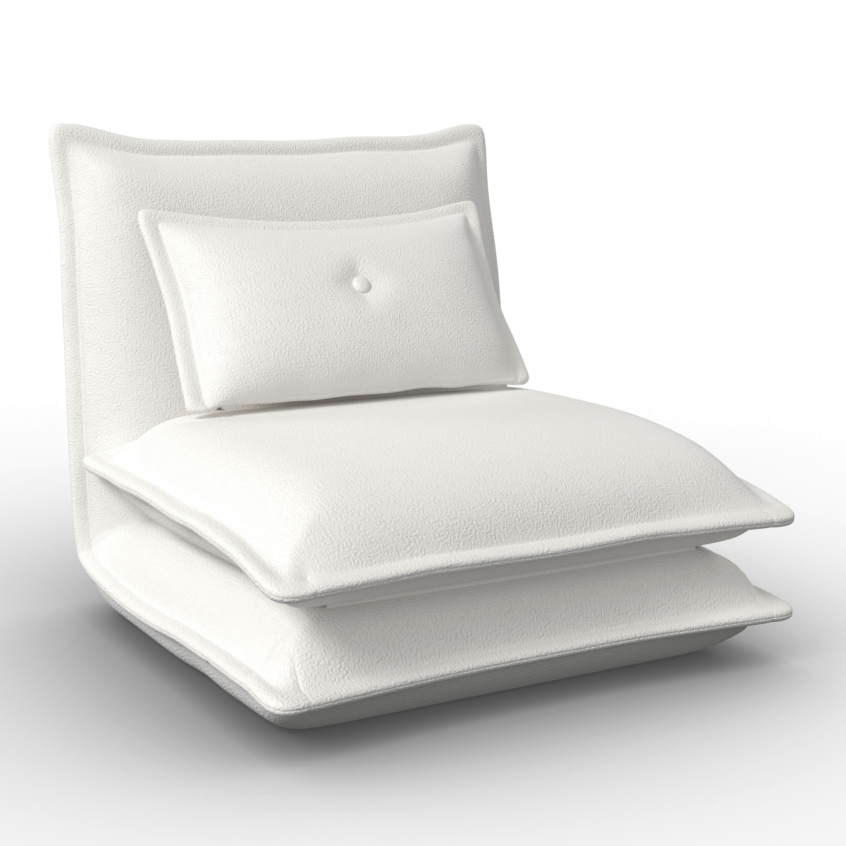 Schlafsessel Tamara Bouclé Weiß - Weiß, MODERN, Textil/Metall (82/31/69cm) - Bessagi Home