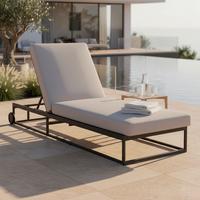 Gartenliege Berry Hellgrau Outdoorstoff/Metall - Hellgrau, MODERN, Kunststoff/Textil (200/45-83/72,5cm) - Bessagi Garden