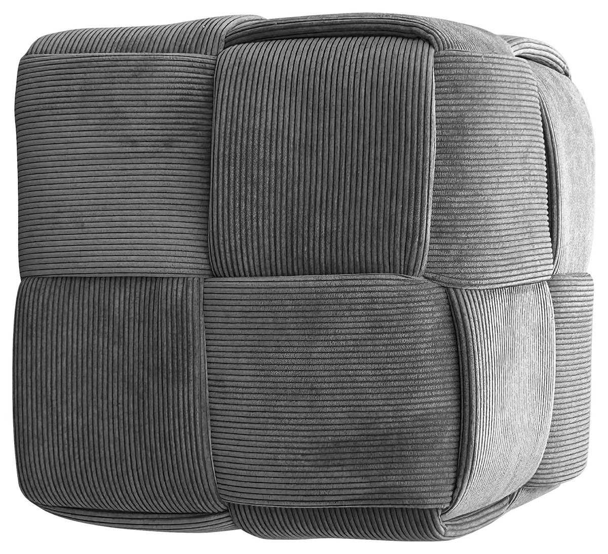Pouf URBAN Grau, Cord - Grau, Design, Textil (40/41/40cm) - MID.YOU