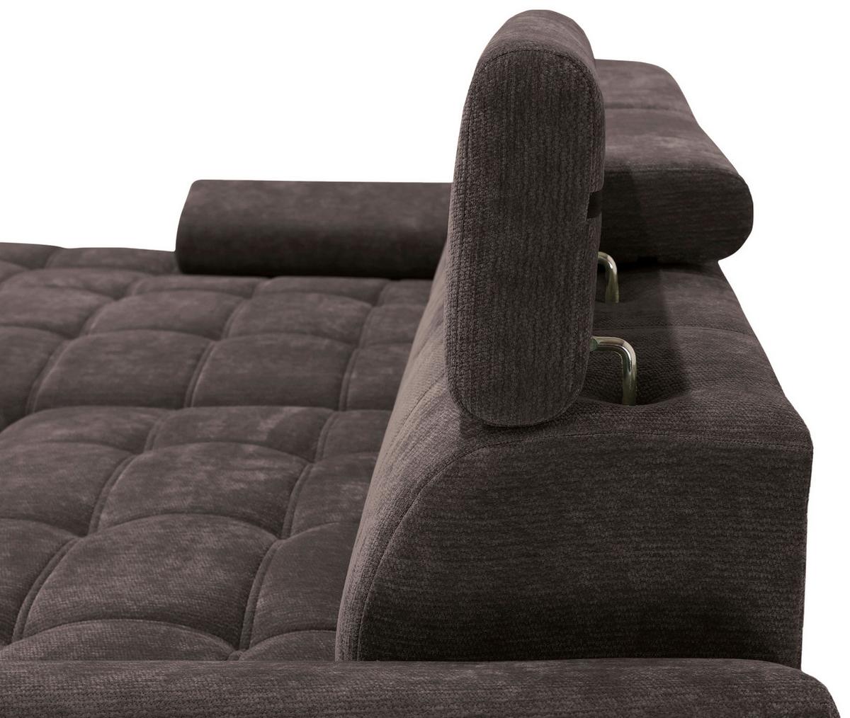 Kutna Garnitura Vegas - tamno smeđa/crna, Design, drvo/tekstil (173/294cm) - Modern Living