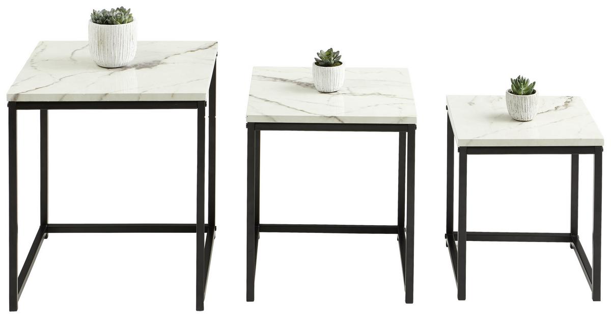 STOLIKI WSUWANE POD SIEBIE TORANO -TREND- - czarny/biały, Trend, materiał drewnopochodny/metal - MID.YOU
