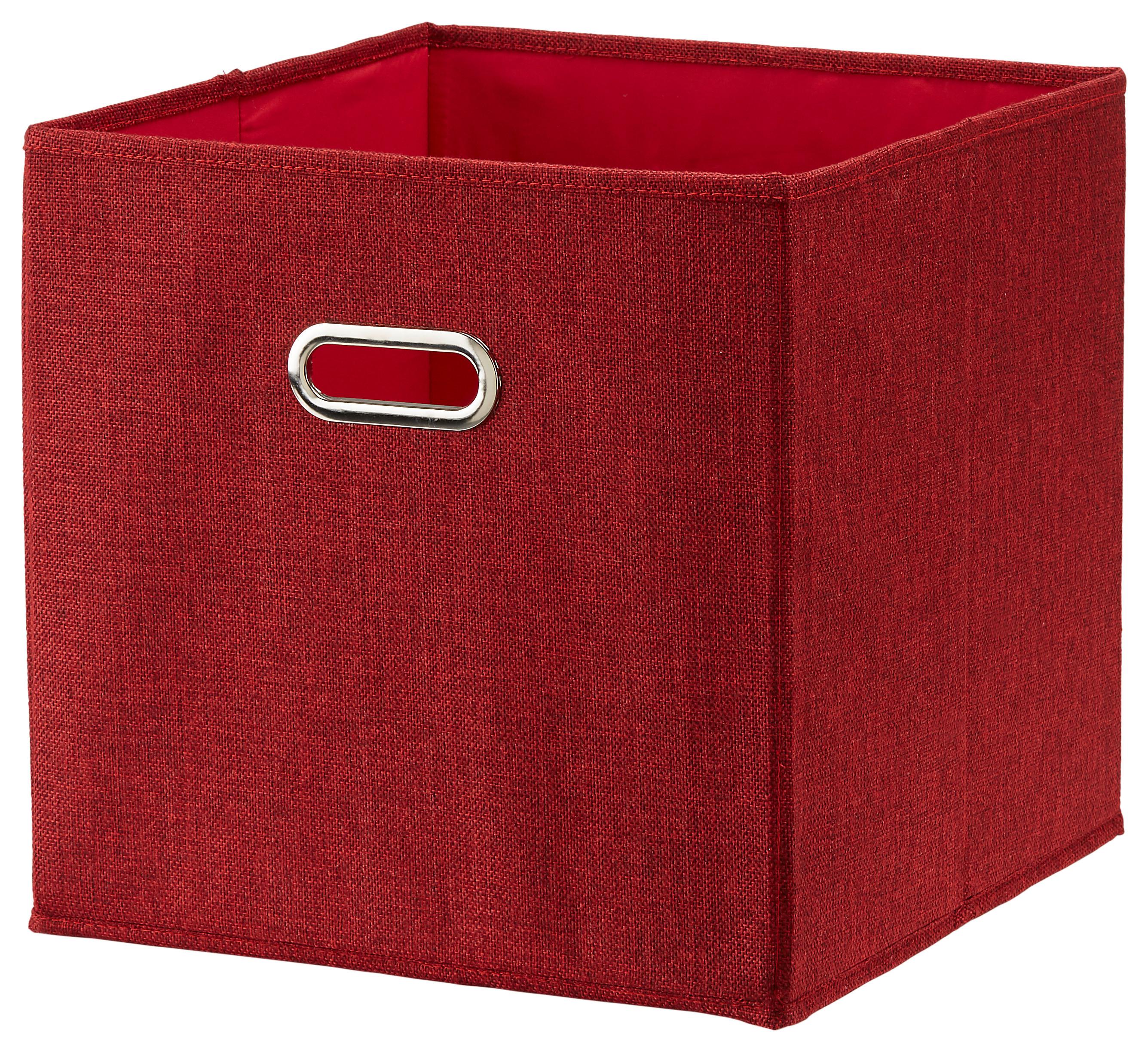 Faltbox Bobby ca. 34l - Rot, MODERN, Karton/Textil (33/32/33cm) - Premium Living