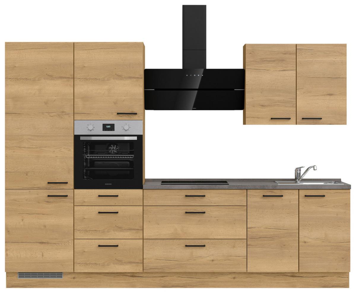 Küchenleerblock Structura High o. Geräte Eiche - Schieferfarben/Eichefarben, MODERN, Holzwerkstoff/Metall (300cm) - Nobilia