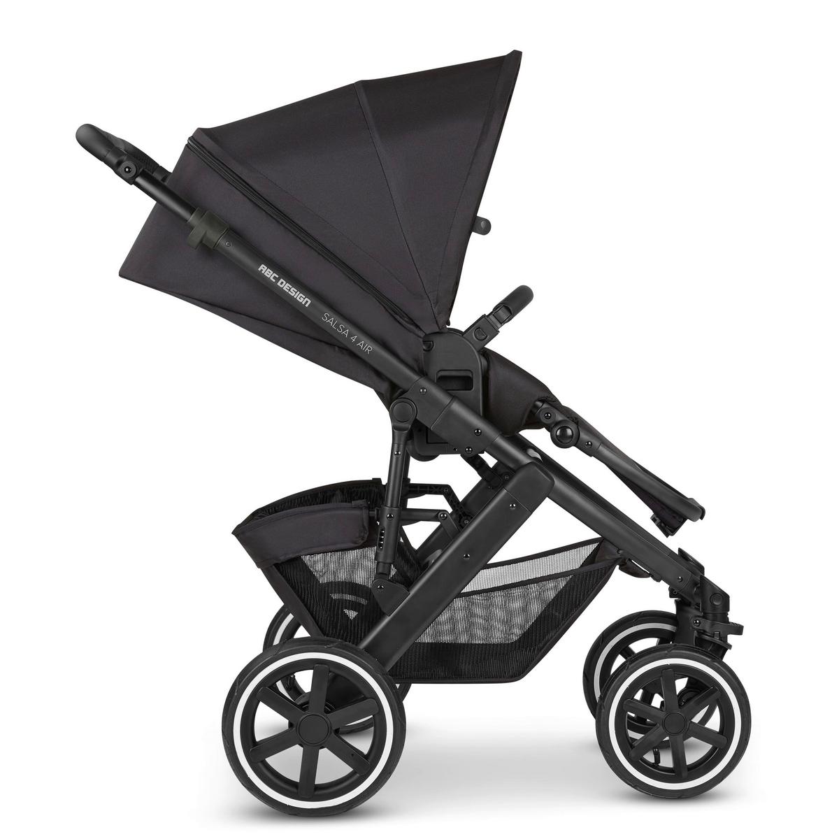 WÓZEK DZIECIĘCY WIELOFUNKCYJNY SALSA 4 AIR - czarny, Basics, tkanina (95/63/101cm) - ABC Design