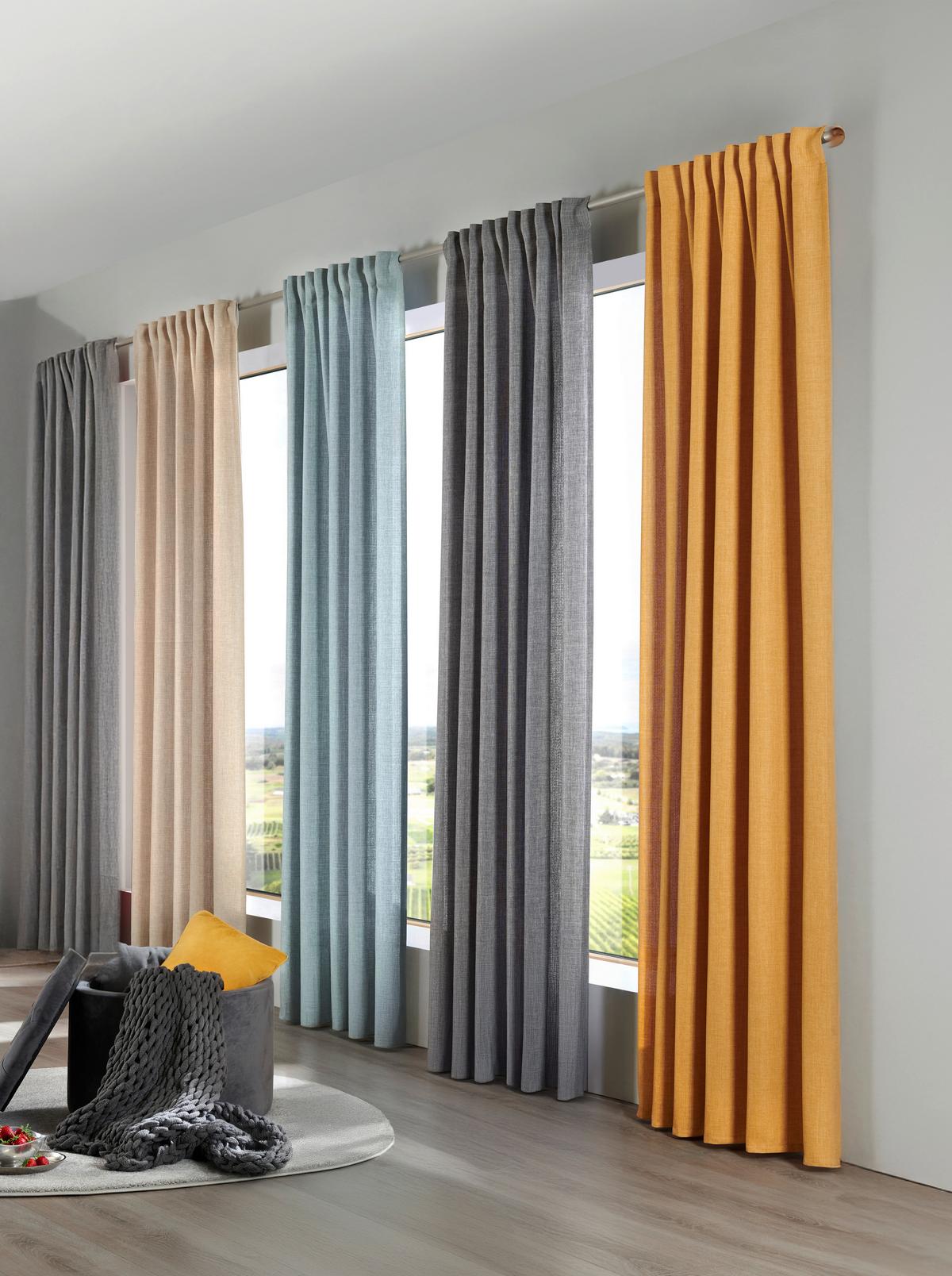 ZASŁONA GOTOWA FREDDY - beżowy, Basics, tkanina (140/245cm) - Boxxx