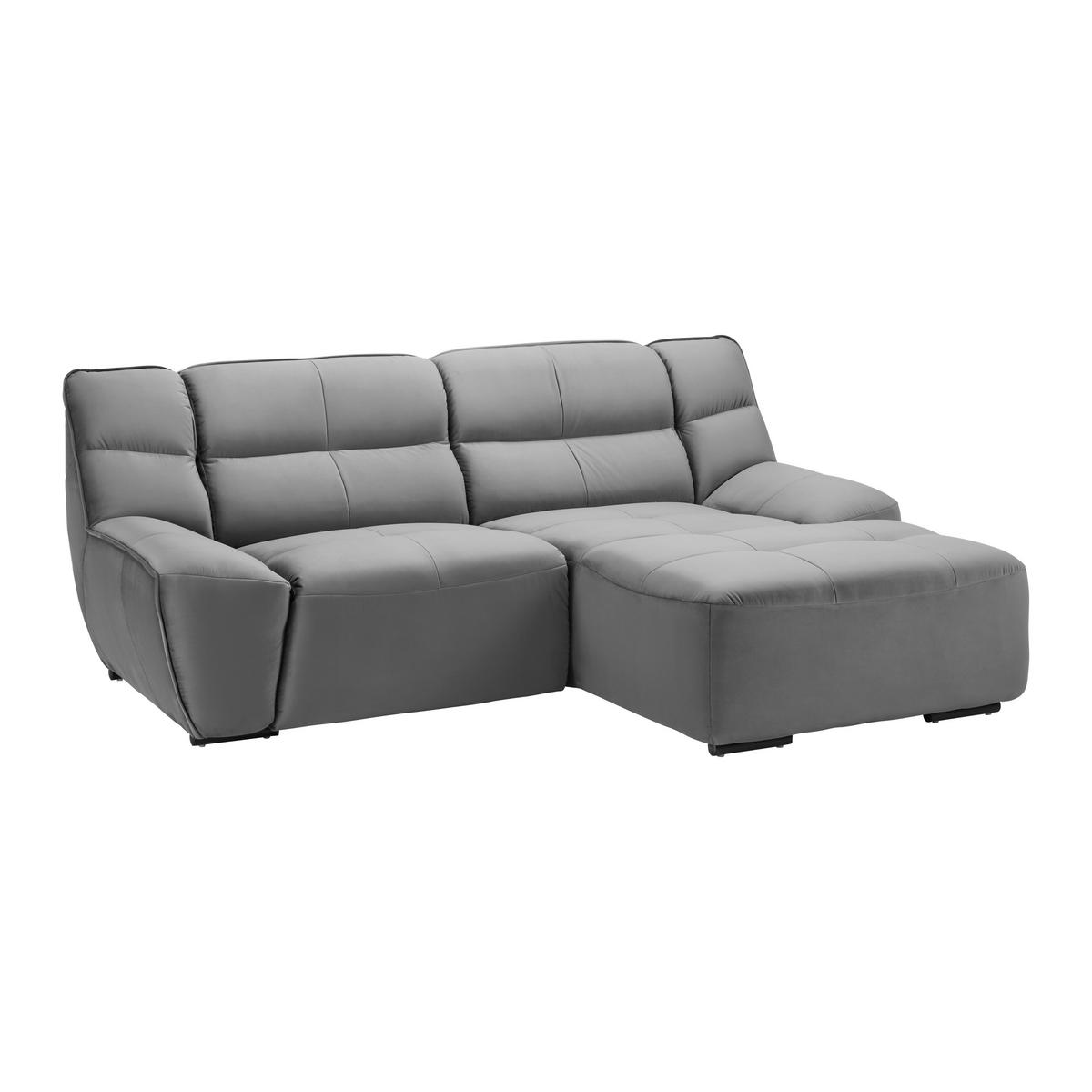 NAROŻNIK WEGA - szary, Modern, metal/tkanina (220/88/165cm) - Bessagi Home