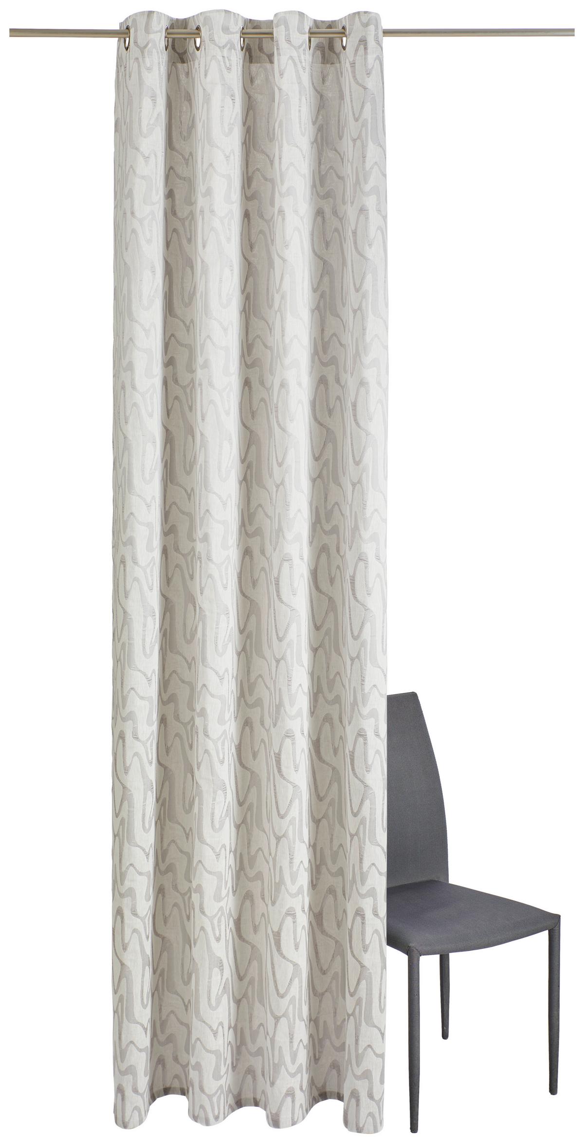 ZASŁONA NA PRZELOTKACH ONDA - kolor srebrny, Lifestyle, tkanina (140/245cm) - Dieter Knoll