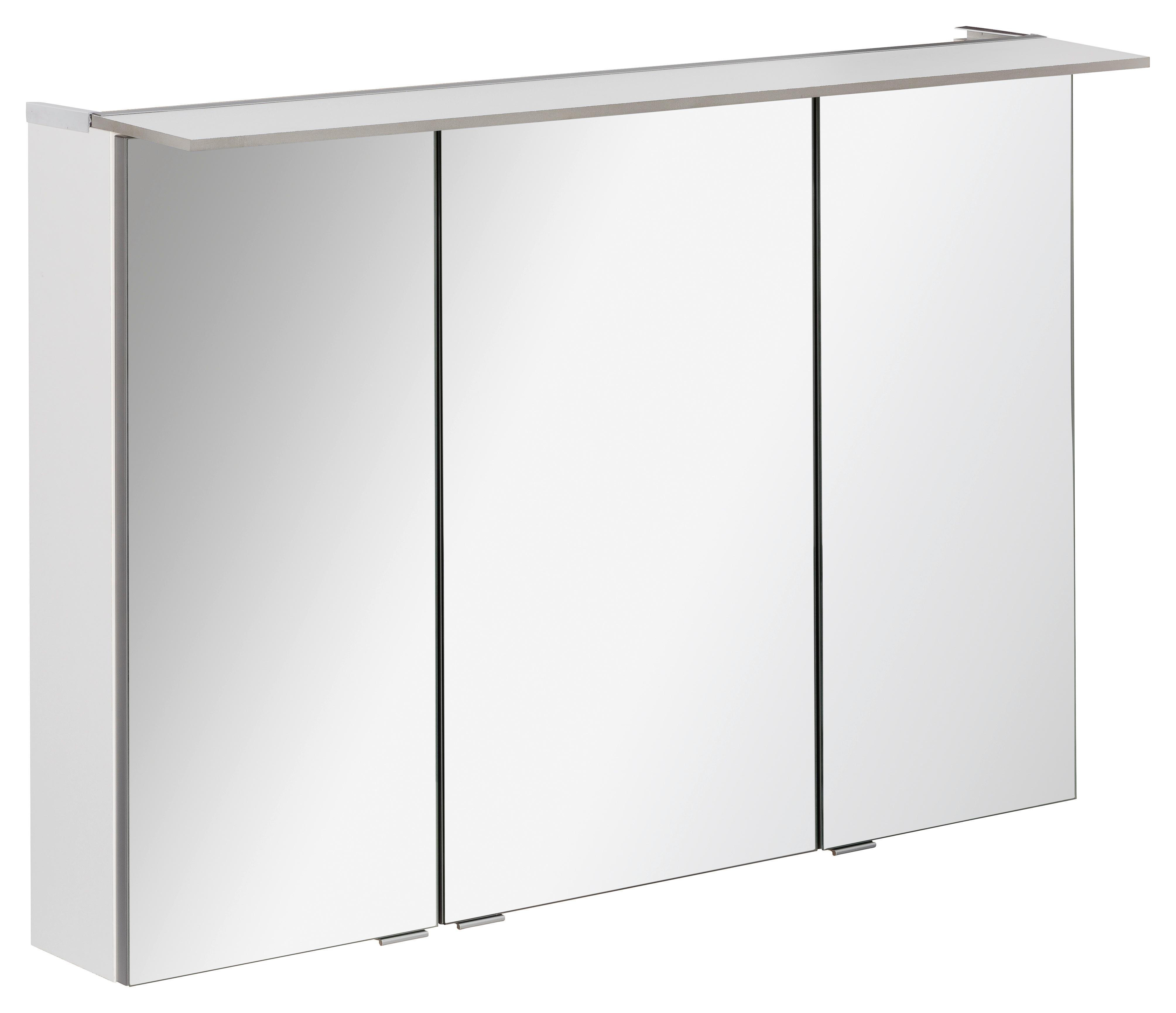 Spiegelschrank B.Perfekt mit LED 3-türig Weiß - Silberfarben, MODERN, Glas/Holzwerkstoff (100/69,5/23,5cm) - MID.YOU