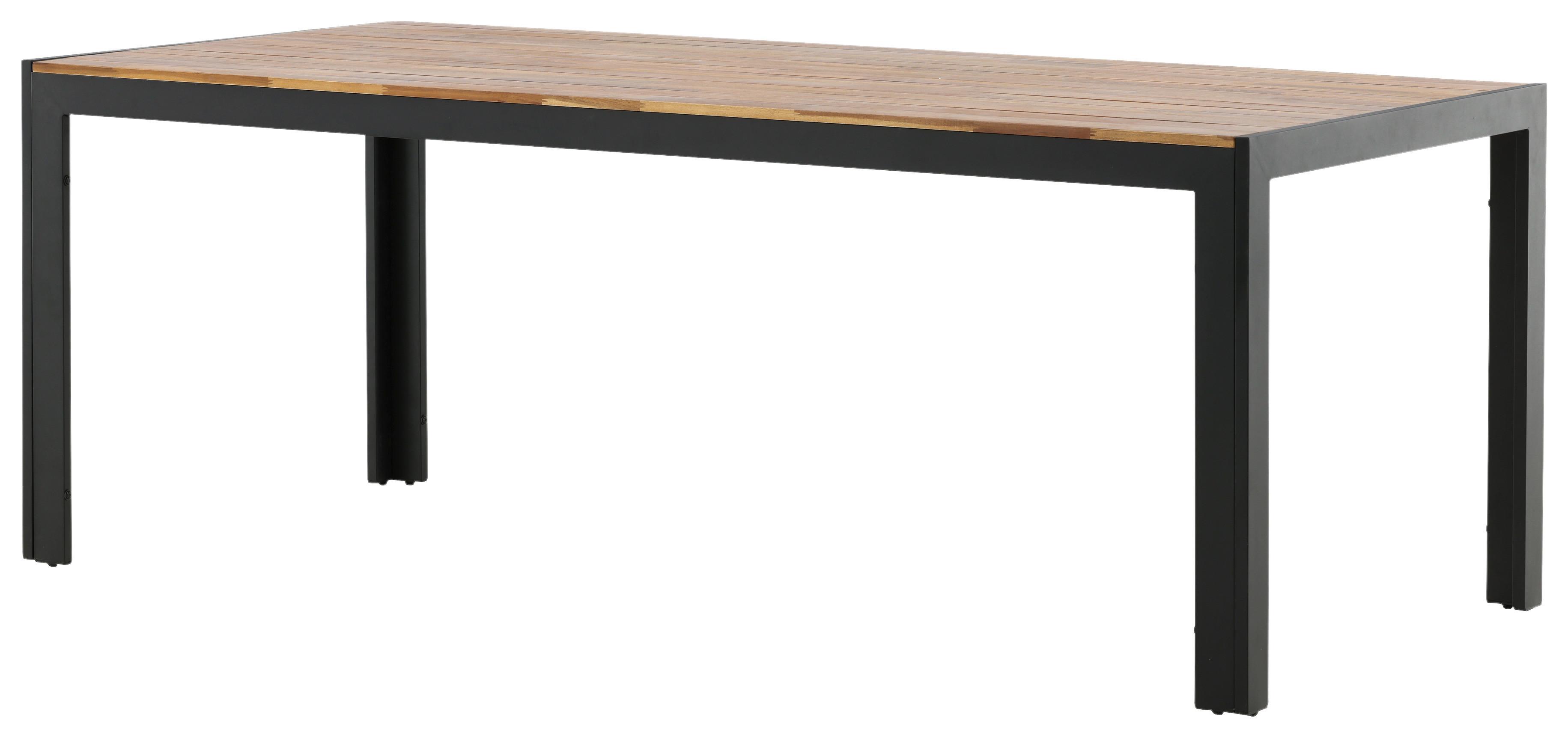 GARTENTISCH BOIS - Schwarz/Akaziefarben, KONVENTIONELL, Holz/Metall (205/90/75cm) - Gardenson