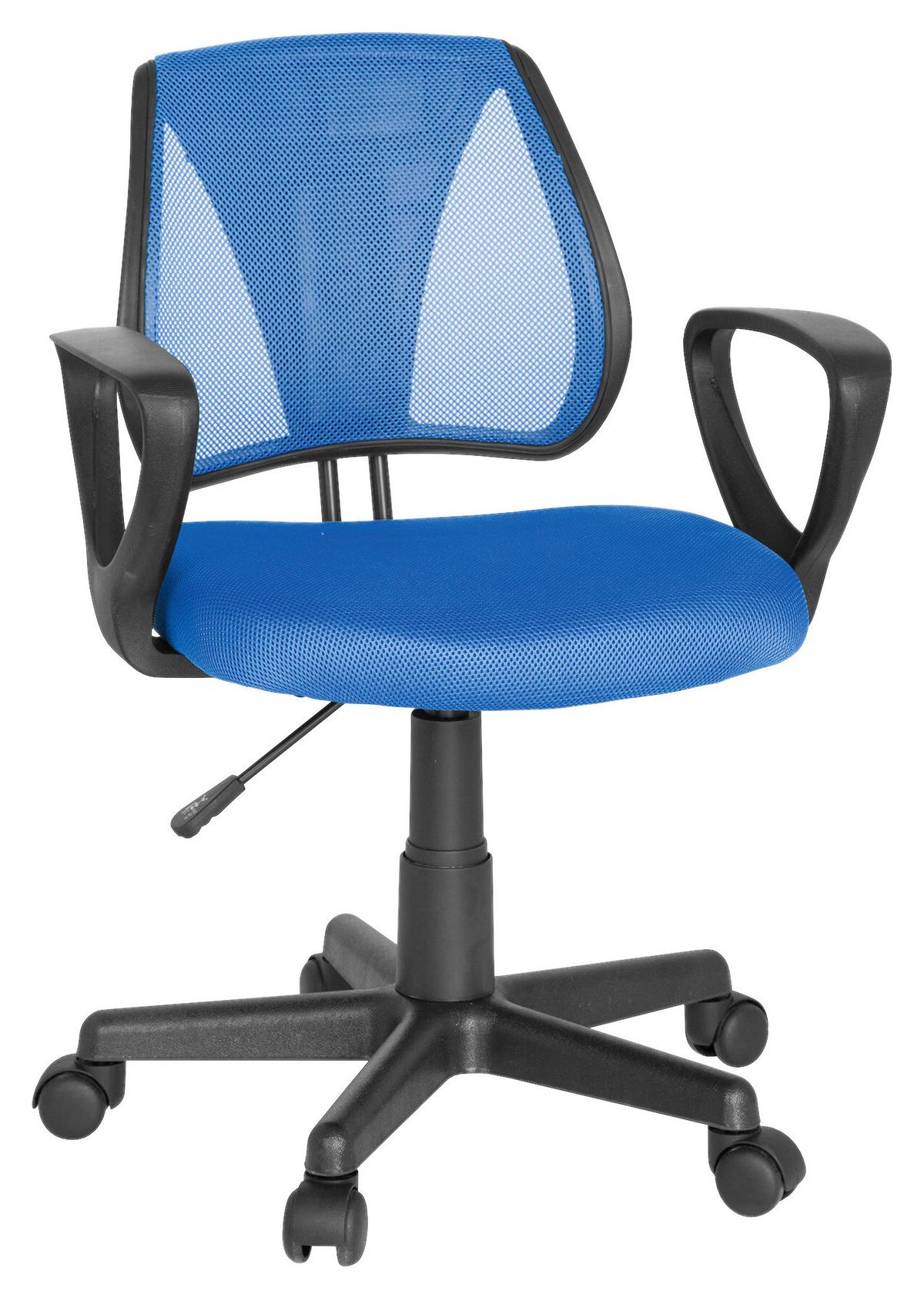 Jugenddrehstuhl Kiddy CD ca. 58x75-92x45 cm Blau - Blau/Schwarz, Basics, Kunststoff (58/75-92/45cm) - MID.YOU