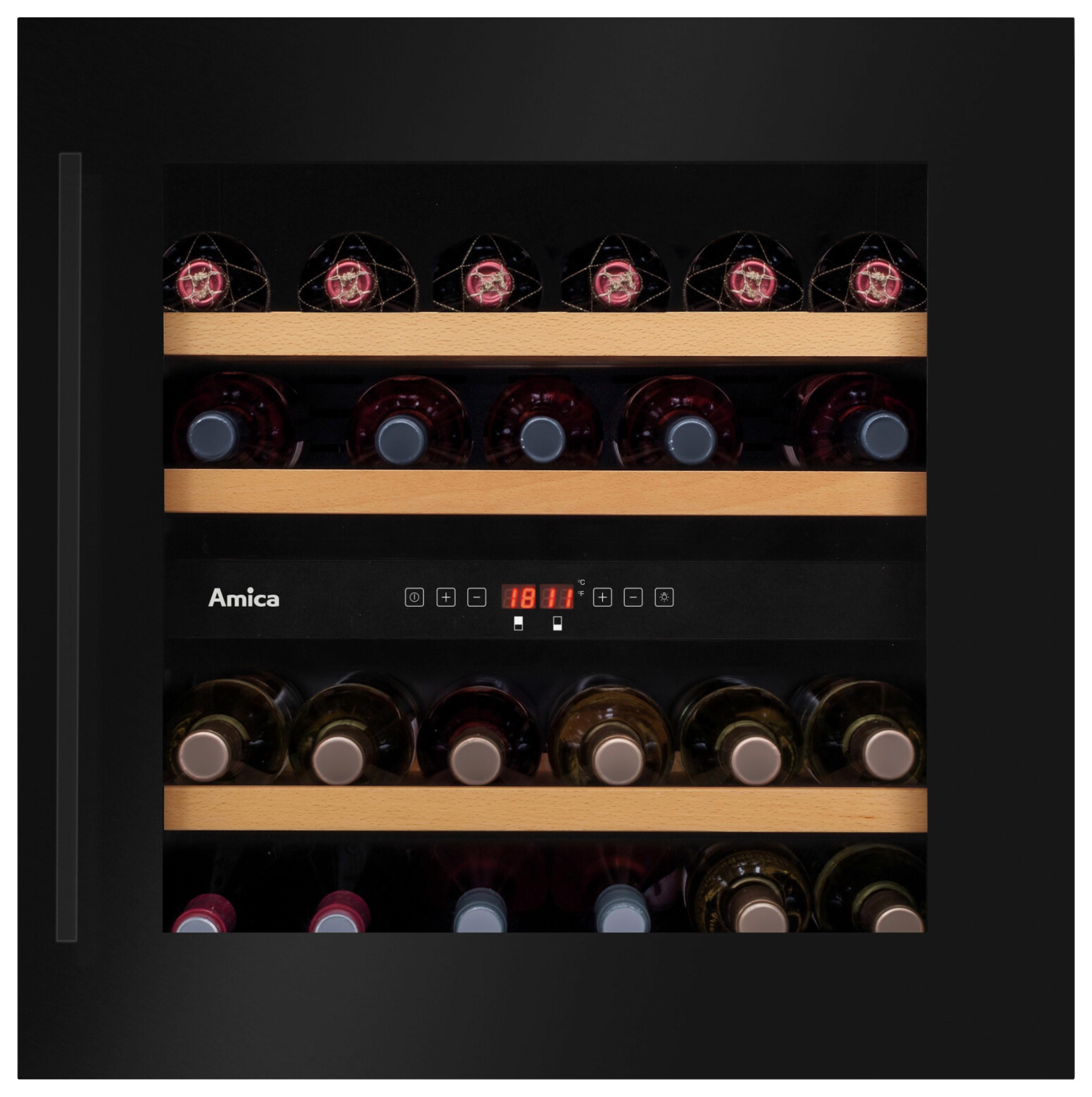 Weinkühlschrank WK341212S in Schwarz - Schwarz, MODERN (59/59,5/60,8cm) - Amica